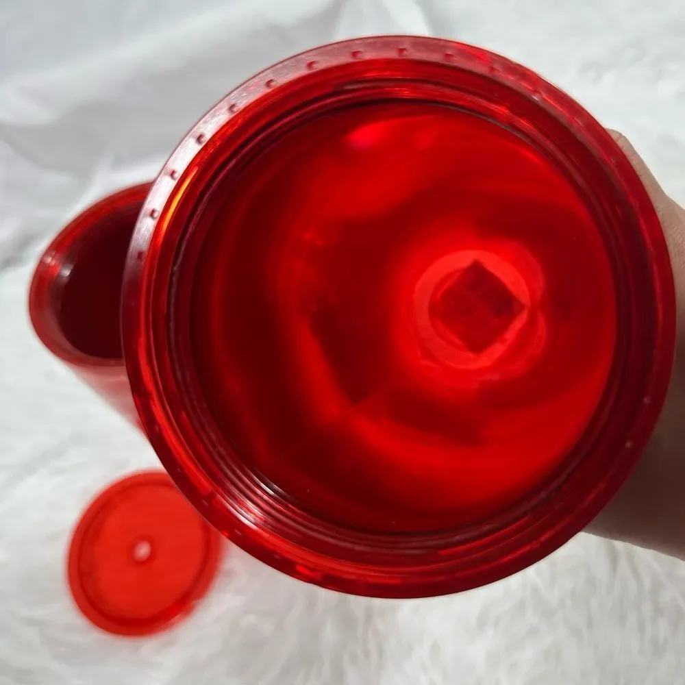 2 Starbucks Holiday Cold Cup Tumbler 24 Oz Red Prism, Peppermint. NO STRAW